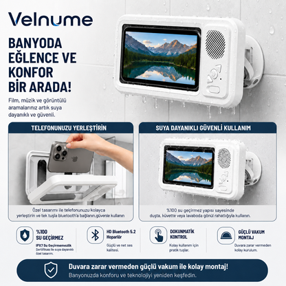 Velnume™ Su Geçirmez Akıllı Telefon Tutucu & Bluetooth Hoparlör